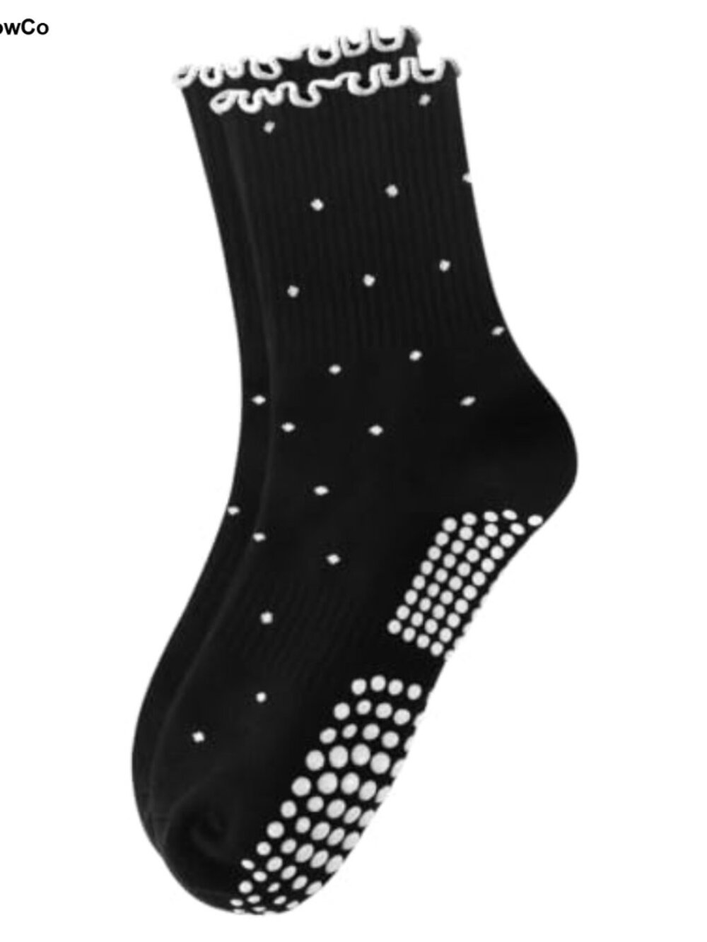 Unbranded Cotton Blend Pilates Grip Socks Non-Slip Polka Dot Yoga Socks